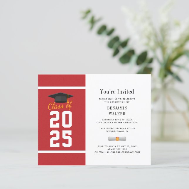 Lámina Graduación 2025 Invitación del Partido de los Grad (Anverso de pie)