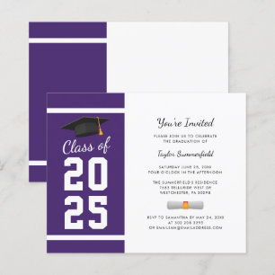 Lámina Graduación 2025 Invitación del partido Purple Grad