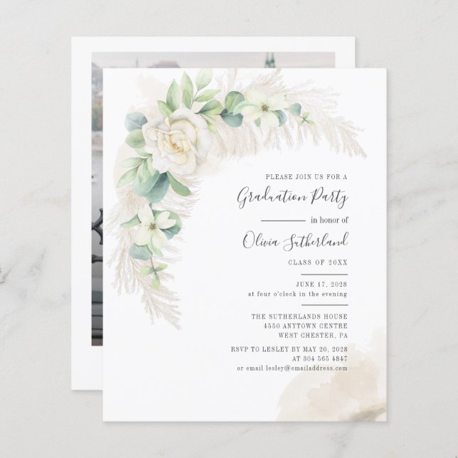 Lámina Graduación 2025 Pampas Foto Invitación (Anverso / Reverso)