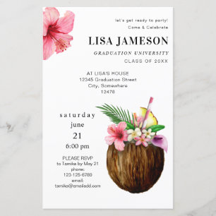 Lámina Graduación de coco tropical presupuestado V2