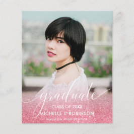 Lámina Graduación de Foto de Ombre Girly, Purpurina de PI