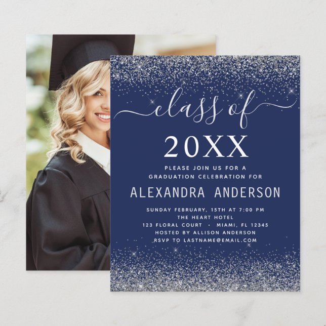 Lámina Graduación de foto de plata azul de la Marina de P (Anverso / Reverso)