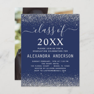 Lámina Graduación de foto de plata azul de la Marina de P