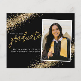 Lámina Graduación de fotografía de Purpurina de oro negro