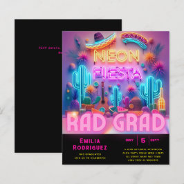 Lámina Graduación de la Fiesta Glow Invitación Fiesta de 
