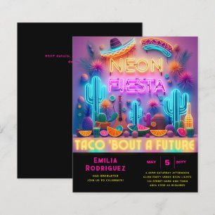 Lámina Graduación de la Fiesta Glow Invitación Fiesta de 
