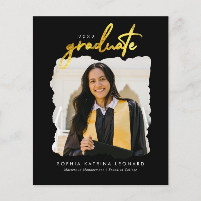 Lámina Graduación de la foto de oro del guión de graduaci (Anverso)