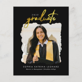 Lámina Graduación de la foto de oro del guión de graduaci