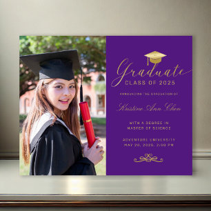 Lámina Graduación de la foto del guión formal del oro púr