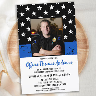 Lámina Graduación de la policía de foto delgada de la lín