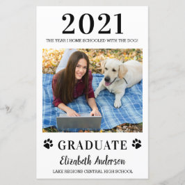 Lámina Graduación de perro de la escuela de fotos gracios