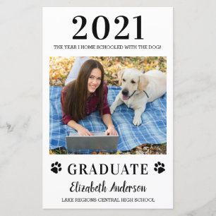 Lámina Graduación de perro de la escuela de fotos gracios