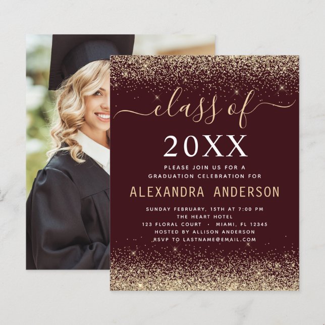 Lámina Graduación de presupuesto Foto Borgoña Clase de Or (Anverso / Reverso)