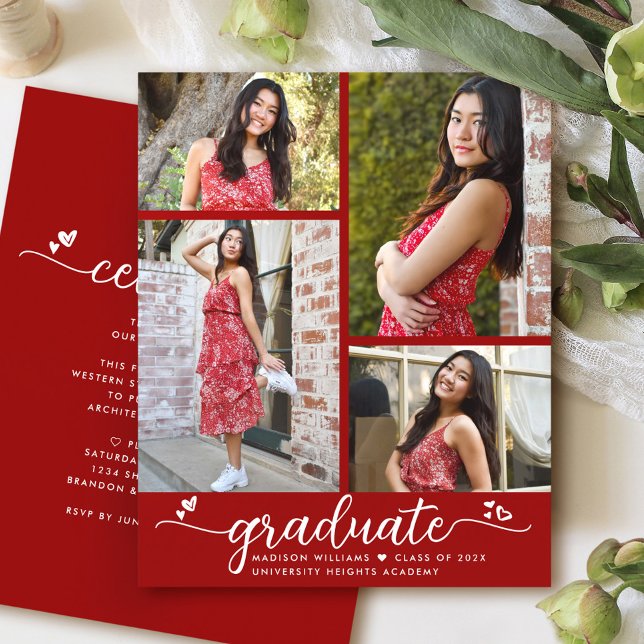 Lámina Graduación de presupuesto rojo 4 Invitación a guió (Subido por el creador)