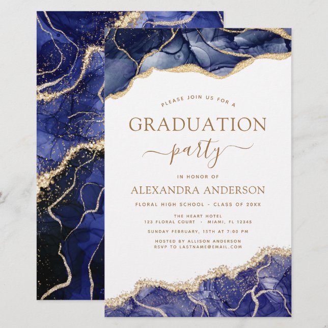 Lámina Graduación del Agate Presupuestario Oro Azul de la (Anverso / Reverso)