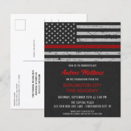 Lámina Graduación del bombero de la línea roja delgada de