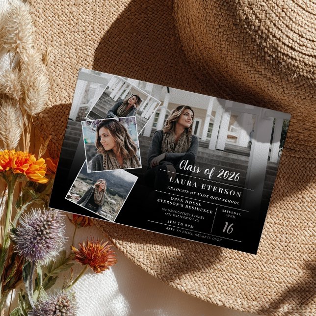 Lámina Graduación del presupuesto de fotografía minimalis (Black and white minimalist photo budget graduation)