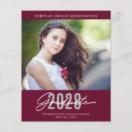 Lámina Graduación elegante y moderna de Borgoña de presup