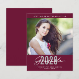 Lámina Graduación elegante y moderna de Borgoña de presup