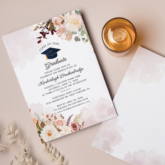 Lámina Graduación floral Invitación de la fiesta 2025 (Subido por el creador)