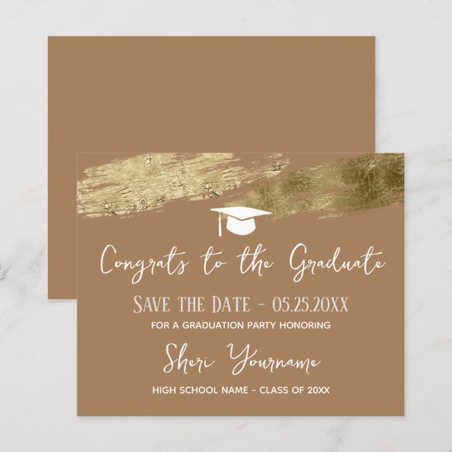 Lámina Graduación Guardar la fecha de oro (Anverso / Reverso)