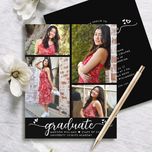 Lámina Graduación negra de presupuesto 4 Invitación a gui