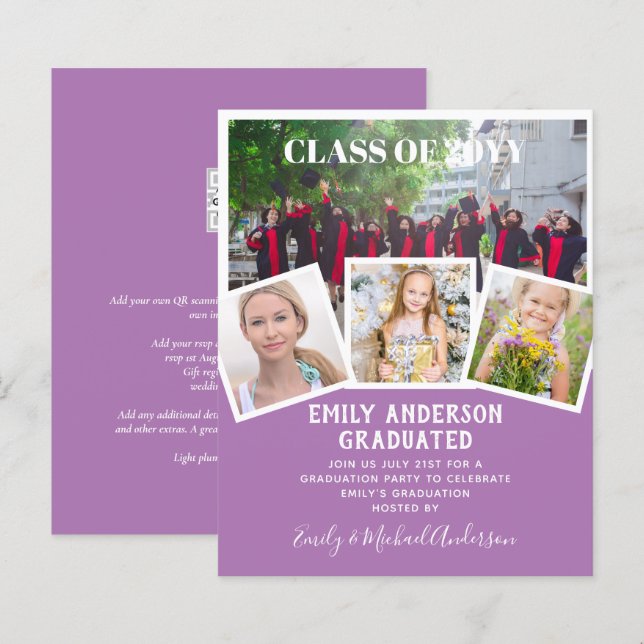 Lámina GRADUACIÓN PRESUPUESTARIA DE Fotos Invitar Invitac (Anverso / Reverso)