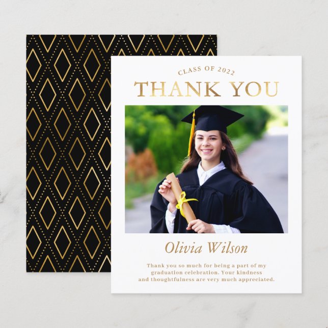 Lámina Graduación simple de fotos de oro en presupuesto (Anverso / Reverso)