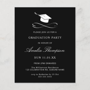 Lámina Graduación simple y elegante en blanco y negro