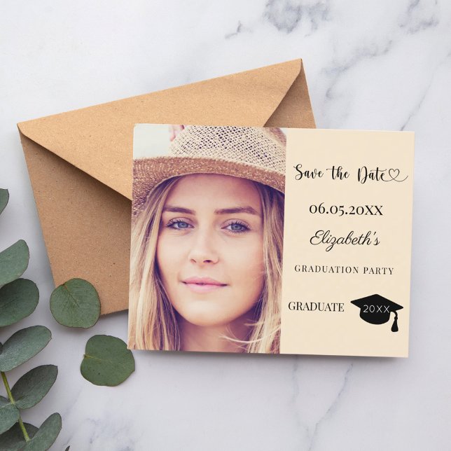 Lámina Graduation Party champagne Save the Date card (Subido por el creador)