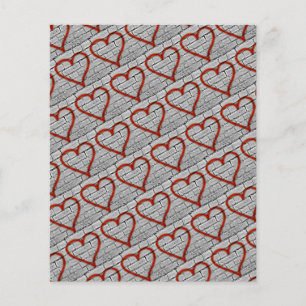 Lámina Graffiti rojo Corazones papel de cuaderno