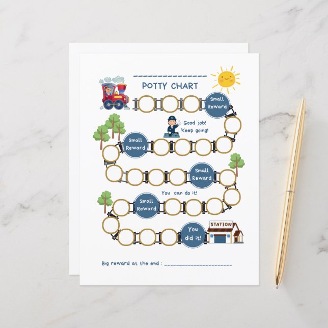 Lámina Gráfica de papel para niños pequeños con tren (Anverso/Reverso In Situ)