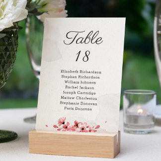 Lámina Gráfico de asientos de boda de flores de cerezo ro