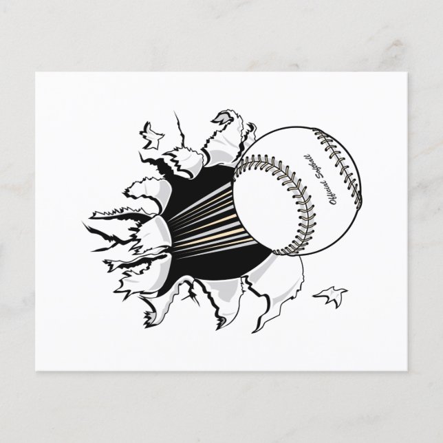 Lámina gráfico de softball atravesando bola rápida (Anverso)