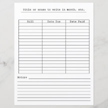 Gráfico mensual de pago de facturas en papel