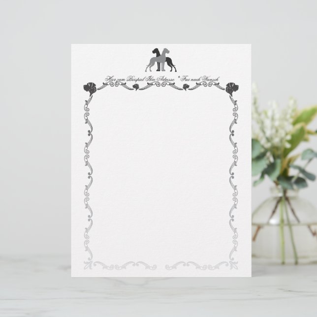 Lámina Gran borde floral de danés (Anverso de pie)