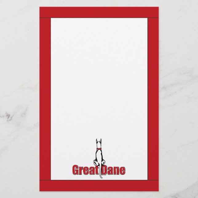 Lámina Gran Danés Sentado Blanco (Anverso)