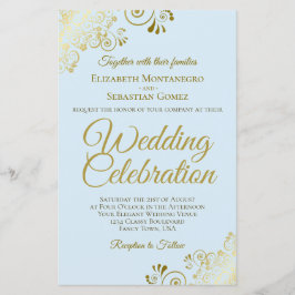 Lámina Gran invitación a la boda con el presupuesto azul