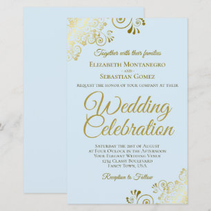 Lámina Gran invitación a la boda con el presupuesto azul