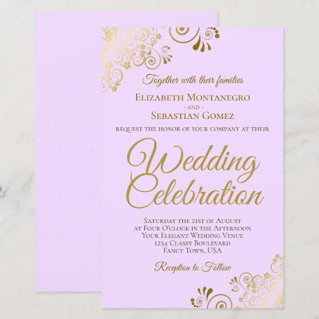 Lámina Gran invitación a la boda de Lilac BUDGET (Anverso / Reverso)