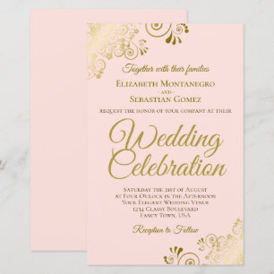 Lámina Gran invitación a la boda del presupuesto rosado