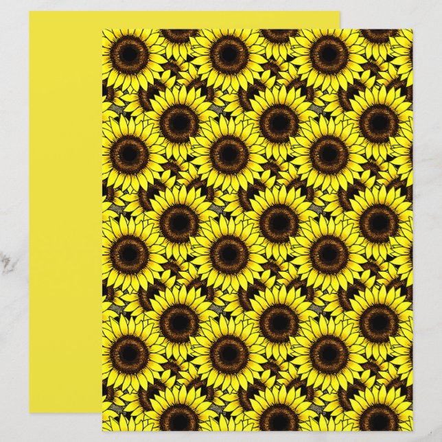 Lámina Grandes Sunflower dorados (Anverso / Reverso)