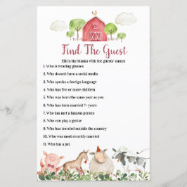 Lámina Granja Animales Barnyard Encuentra el juego de inv