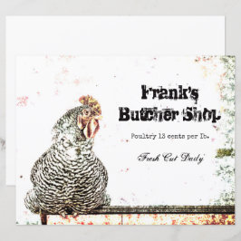 Lámina Granja de cosecha de gallos Vintage Antiguo País d