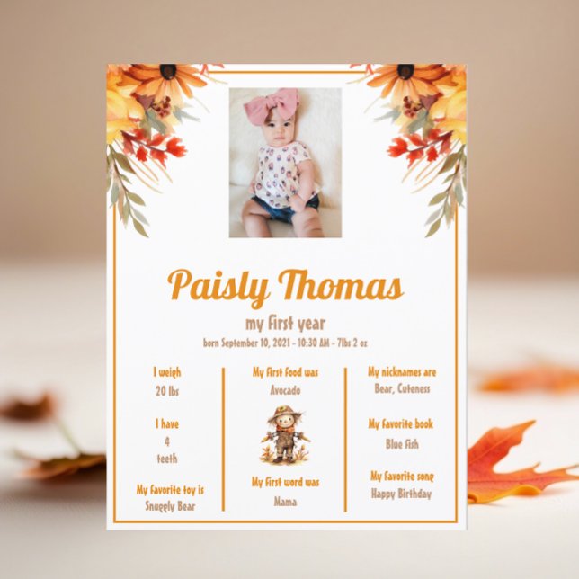 Lámina Granja de girasol otoño Poster hito de cumpleaños (Subido por el creador)