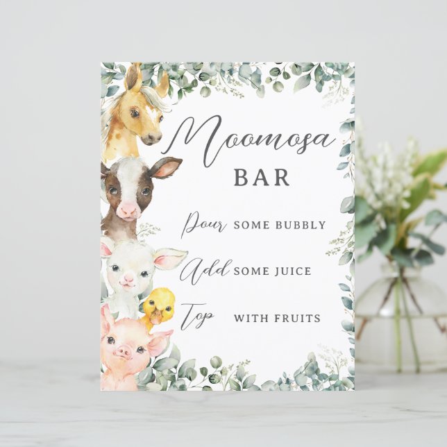 Lámina Granja de verdor de presupuesto Animales Baby Moom (Anverso de pie)