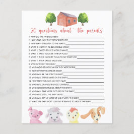 Lámina Granja - juegos - 20 preguntas sobre los padres