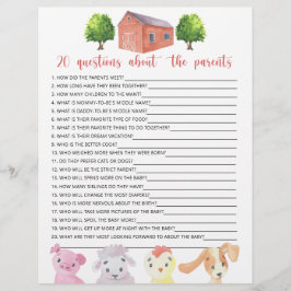 Lámina Granja - juegos - 20 preguntas sobre los padres