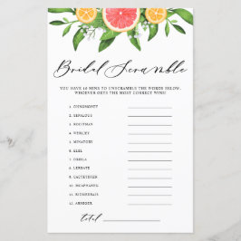 Lámina Grapefruit Bridal Bridal Scramble Bridal Shower Ga