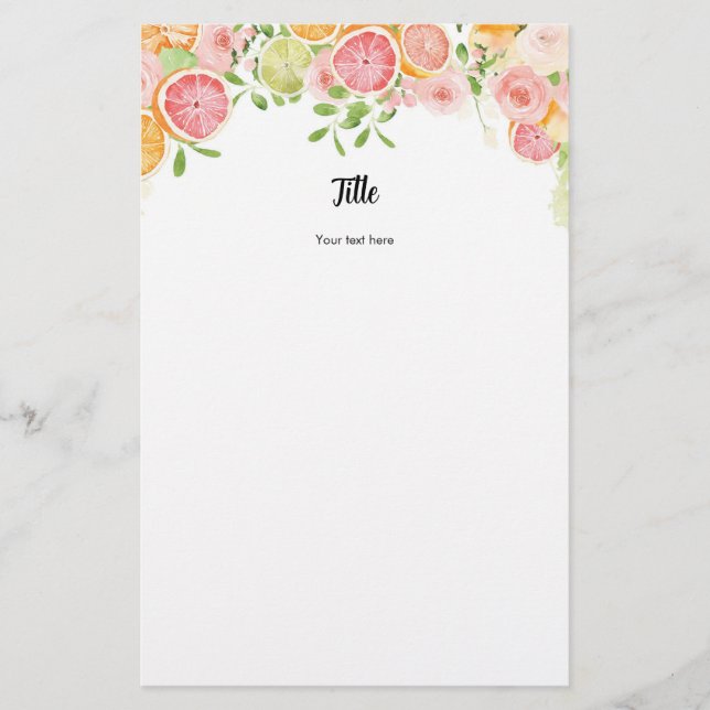 Lámina Grapefruit Citrus Bridal Shower Juegos Personaliza (Anverso)